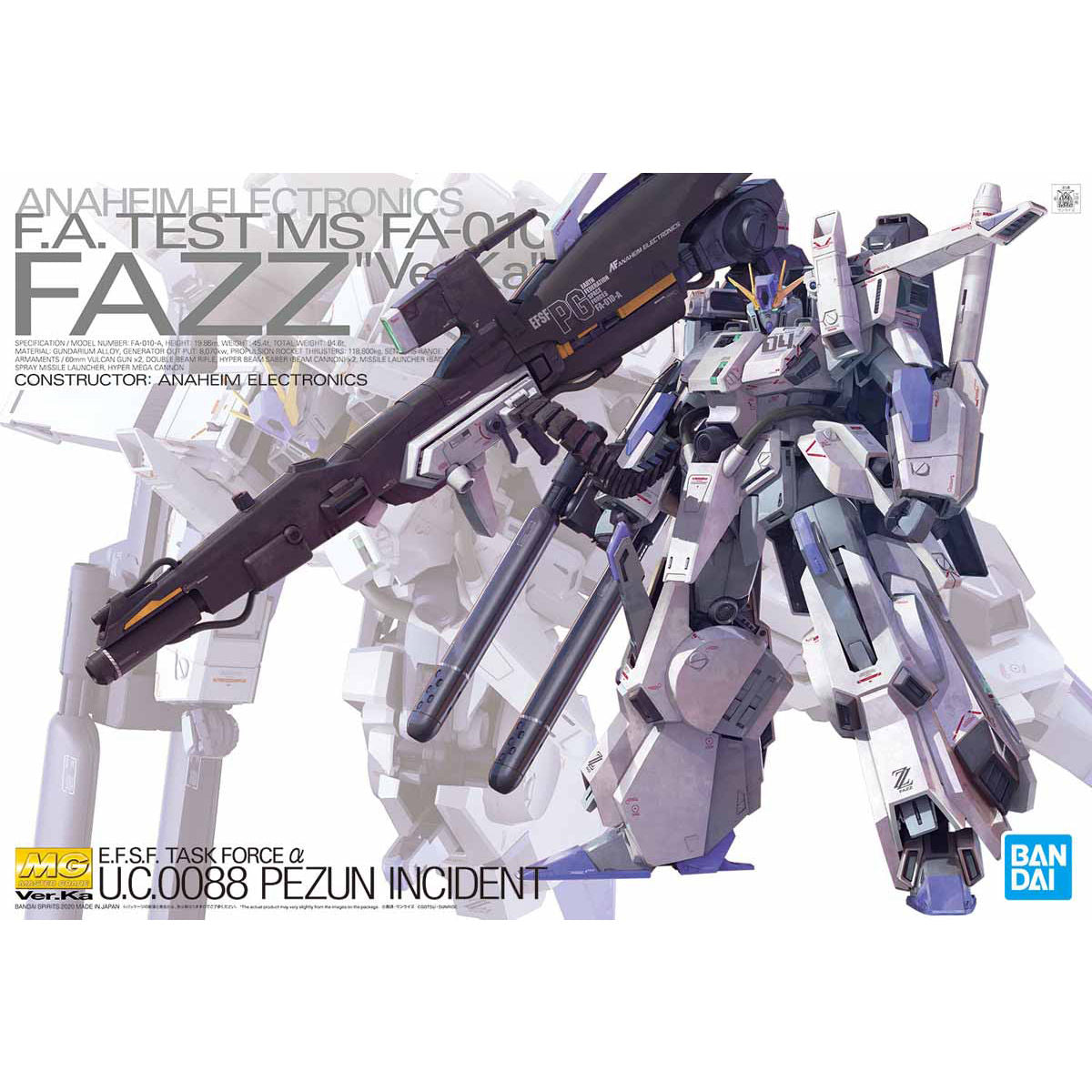 Pre-order] BANDAI MG 1/100 FAZZ Ver. Ka | F.A. TEST MS FA-010